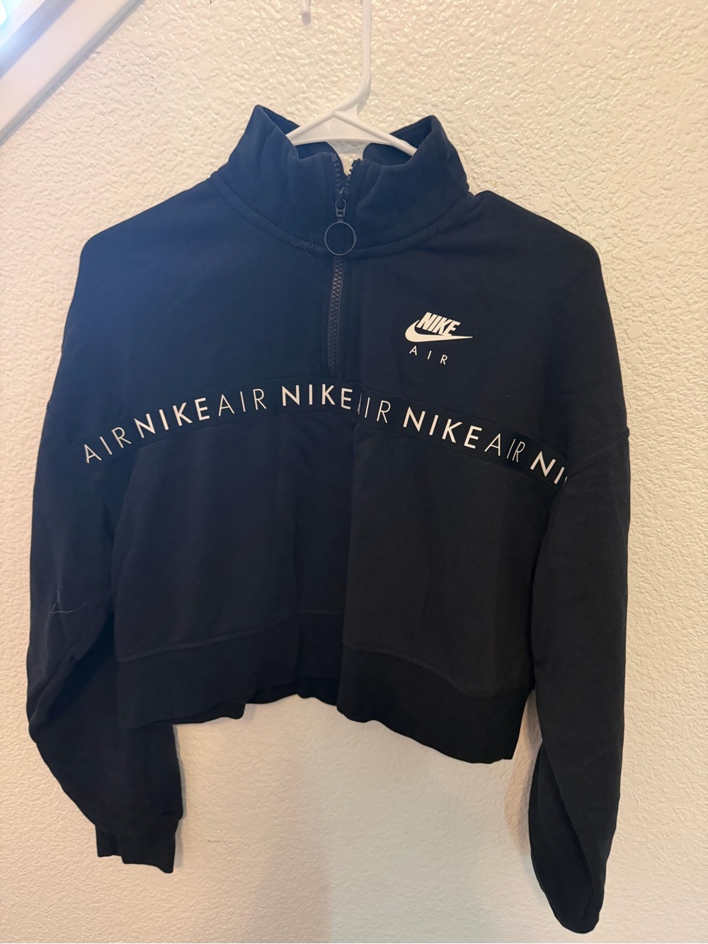 Nike Black Air Half-Zip Cropped Pullover